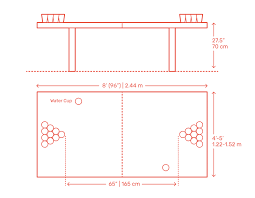 As you may have already guessed, the main objective of beer pong is to have your ball land in one of the cups on the opposite end of the table. Beer Pong Table Large Dimensions Drawings Dimensions Com