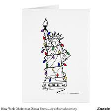 New York City Christmas Xmas Statue Of Liberty Nyc Holiday Card Zazzle Com Holiday Design Card New York City Christmas Nyc Holidays