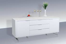 Four doors with angled edges open to reveal two cabinets with a shelf in each. Accent White High Gloss Sideboard With 2 Doors And 3 Drawers Beds Direct Warehouse Gainsborough Lincolnshire