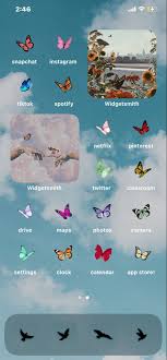 Butterfly Ios 14 Home Screen Homescreen Iphone Ios App Iphone Homescreen