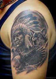 This wolf tattoo has an element of femininity. 50 Amazing Wolf Tattoos For Shoulder