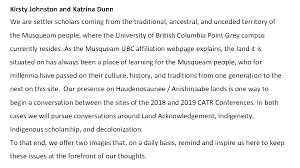 The following is an example of an acknowledgement statement that could be used within a museum setting: Catr Programming Committee Land Acknowledgment As Part Of