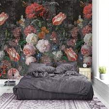 bloemen foto behang hotel chique slaapkamer fotobehang rozen behang bloemenbehang