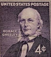 U.S. Postage ~ Horace Greeley ~ 4¢ Violet Stamp ~ Posted ~ 1961 ~ P22