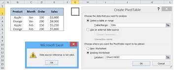 Correcting The Source Reference Not Valid Error In A Pivot Table Excelchat