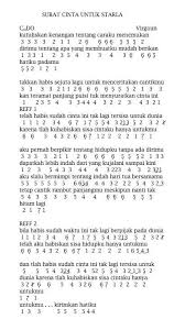 Lirik Dan Not Angka Lagu Surat Cinta Untuk Starla Virgoun Not Lirik Lagu