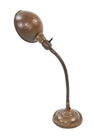 Gently used, vintage, and antique desk lamps. Original Vintage C 1910 S American Industrial Flexible Brass Gooseneck Arm Table Or Desk Lamp With Original Rolled Rim Parabola Shaped Reflector