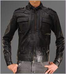 Mens Button Pocket Black Leather Jacket Leather Jacket Men Leather Jackets For Sale Leather Jacket