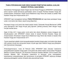 Bekalan) (kawalan bekalan) dan hendaklah terpakai di seluruh malaysia. Penguatkuasaan Pematuhan Harga Jualan Runcit Petrol Dan Diesel Oleh Kpdnhep Mtpn