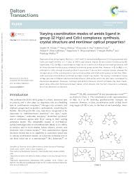 Pdf Varying Coordination Modes Of Amide Ligand In Group 12