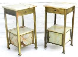 White nightstand home goods : Unusual Pair Of French Brass Marble Bedside Tables Cabinets Nightstands 185349 Sellingantiques Co Uk
