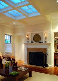 It allows in an abundance of sunlight. 30 Inspirational Ideas For Living Rooms With Skylights Skylight Living Room Skylight Design Classic Living Room