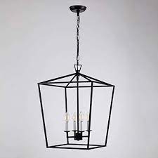 Some farmhouse chandeliers can be shipped to you at home, while others can be picked up in store. W18 Xh25 Steel Cage Large Lantern Iron Art Design Candle Style Chandelier Pendant Foyer Hallway Ceiling Light Fixture Steel Frame Cage Amazon Com
