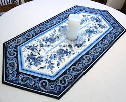 Reserved For Sharon Only Delft Blue Table Runner Quilt Etsy Blue Table Runner Quilted Table Runners Table Runners