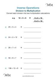 inverse operations multiplication and division maths with mum