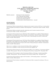 MEETING MINUTES CIVIL SERVICE COMMISSION MEETING CITY HALL, 5th Floor, Room  A November 21, 2019 4:00 p.m. Members present: Chair