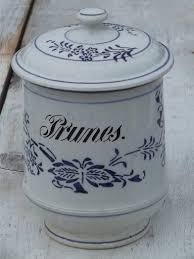 Check spelling or type a new query. Antique Blue And White China Pantry Jar Canister For Prunes Vintage Germany