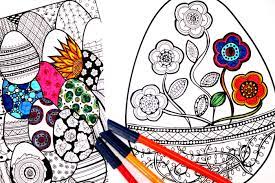 Bunnies and easter eggs coloring page. Free Printable Adult Coloring Pages Eggs Moms And Crafters