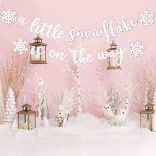 It goes without saying that any winter baby shower idea should have an influence. Amazon Com Little Snowflake Banner A Little Snowflake Is On The Way Winter Wonderland Baby Shower Banner For Christmas Winter Holiday Gender Reveal Party Decorations Pre Strung And Ready To Hang Toys