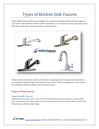 types of kitchen sink faucets