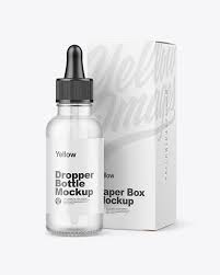 Download Frosted Glass Dropper Bottle W Paper Box Mockup Download Graphic Design Mockup