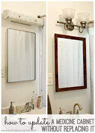 Use these instructions if your medicine cabinet is a flush mounted medicine cabinet. How To Update A Medicine Cabinet Without Replacing It Bathroom Medicine Cabinet Mirror Medicine Cabinet Mirror Bathroom Mirror Cabinet
