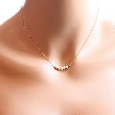 Tiny Pearl Necklace Dainty Row Of Swarovski Pearls Sterling Silver Gold Pearl Necklace Bridal Necklace Bridesmaid Necklace Layering Tiny Pearl Necklace Bridesmaid Necklace Gold Fill Necklace