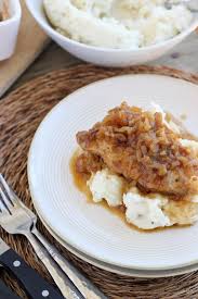 Remove chops and place in a 9 x 13 baking dish. French Onion Pork Chops Bake Your Day French Onion Pork Chops Recipes Pork Recipes