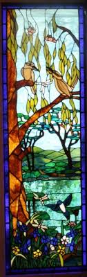 Here is a wonderful tiffany style lamp. Leadlights Stainedglass Lampshades Supplies Australian Leadlight Stained Glass Au Specializing In Flowers Flora Fauna Birds Fish Windows Queensland