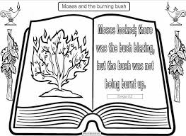 An angel appeared in the flame of fire in a bush, except the bush wasn't burning! Moses And Burning Bush Coloring Page Coloring Home