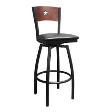 Some bar stools offer even more support and security with arms. Interchangeable Back Metal Swivel Bar Stool With A Star In The Back