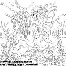 unicorn and fairy coloring page 2190 大人のぬり絵 ぬり絵 塗り絵