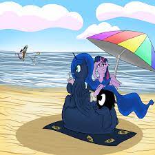 Huh, so luna went on a chocolate binge after confiscating celestia's secret stash. 789877 Alicorn Artist 8aerondight8 Beach Beach Ball Belly Big Belly Derpibooru Import Discord Fat Female Immobile Impossibly Large Belly Mare Moonbutt Morbidly Obese Obese Pony Princess Celestia Princess Luna Princess Moonpig Safe