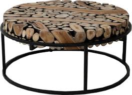Padma's plantation is a nature inspired company that focuses on crafting furniture of natural materials including renewable resources like bamboo and rattan. Padmas Plantation Safari Coffee Table Rustic Round Powder Coated Rustic Coffee Tables By Shopladder Houzz