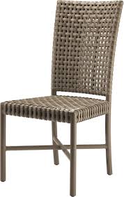 Slender And Lithe Sleek And Modern The Antalya Outdoor Tall Back Side Chair Is Accentuated By Wide Woven Strips Of Resin Side Chairs Chair Mcguire Furniture