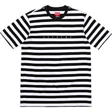 Black And White Striped Tee Supreme Bar Stripe Tee Black Supreme Cloth Black Tee Striped Tee Clothes