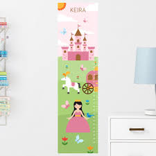 Princess Growth Chart Wall Decal Personalized Maxwill Studio