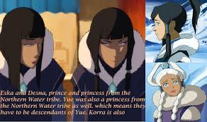 Ok So Neat Concept But Yue Had No Children Desna Eska And Korra May Be Related To Yue But They Legend Of Korra Avatar Characters Avatar The Last Airbender