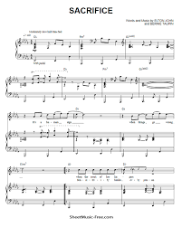 Sacrifice Sheet Music Elton John Sheetmusic Free Com