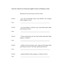 Setiap kelas dilakukan online dan diajarkan tatap muka oleh guru profesional kami. Interview Guide For The Classroom English Teacher In Preliminary Study