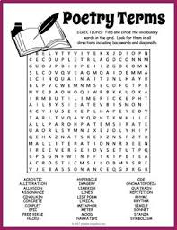 Poetry Terms Word Search By Puzzles To Print Teachers Pay Teachers Poetry Terms Poem Activities Poetry Worksheets
