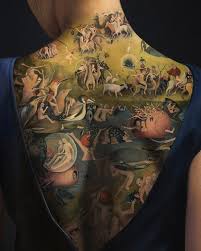This Woman Tattooed With The Garden Of Earthly Delights Is Actually A Painting Within A Painting Tattoos Contemporary Oil Paintings Beautiful Back Tattoos