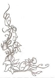 Floral Corner Border Sketch By Shaunery On Deviantart Flower Drawing Flower Line Drawings Easy Flower Drawings