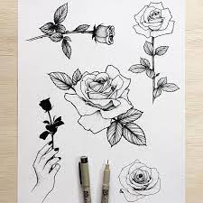New Rose Flash Sheet I Still Have A Few Spots Available In December Email Or Message Me For Rates And Booking Rose Sketch Rose Drawing Tattoo Roses Drawing