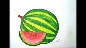 How To Draw Melon Easy Drawings Watermelon Drawing For Kids Oil Pa Watermelon Drawing Easy Realistic Drawings Easy Drawings