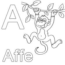 Kostenlose Malvorlage Buchstaben Lernen A Wie Affe Zum Ausmalen