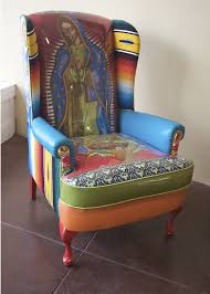 Custom Ranch N Roll Virgin De Guadalupe Chair Come Sit Awhile And Visit Www Mainlymexican Com Mexico Mexic Mexican Decor Funky Furniture Mexican Home Decor