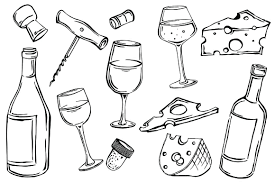Vector Wine Wine Glass Drawing Wine Bottle Drawing Wine Glass Tattoo