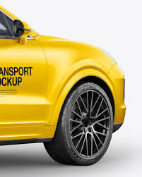 Download Coupe Crossover Suv Mockup Back Half Side View In Vehicle Mockups On Yellow Images Object Mockups