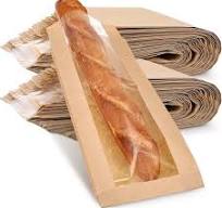 Thenshop 100 Pieces Paper Bread Bag with Window for Homemade Bread Bags  Bags Brown Kraft Loaf Storage Sacks Long French Biscuits Packaging (6.5 x 2  x ...